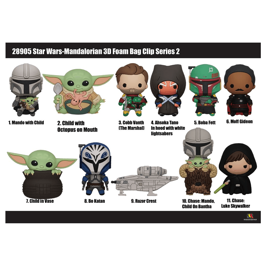 Star Wars The Mandalorian 3D Foam Bag Clip - Mystery Bag - UNOPENED