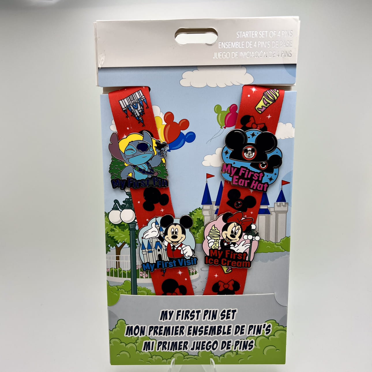  Disney Parks Mickey & Friends 4 Pin Trading Starter Set 2017 w/  Lanyard : Clothing, Shoes & Jewelry
