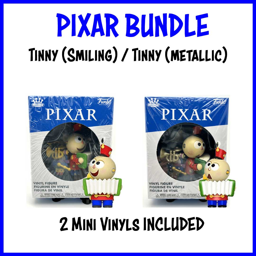 Funko Mini Vinyl Figures Bundle - Disney Pixar Shorts - Tinny Smiling & Metallic Versions